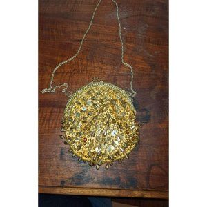 Yellow and Gold Beaded Purse